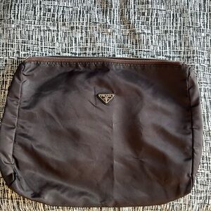 Vintage 1999 Prada Dark Brown Nylon Toiletry Bag